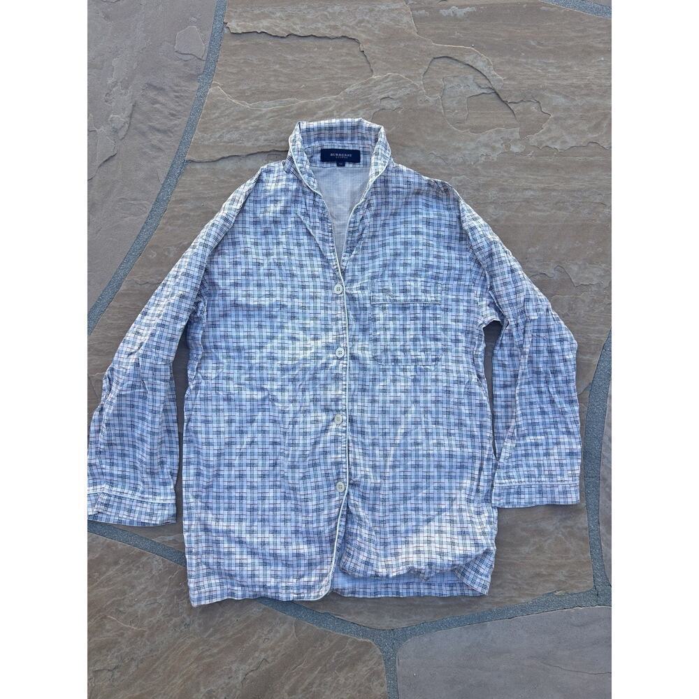 Burberry Beige Nova Check Pajama Shirt Top Size Medium